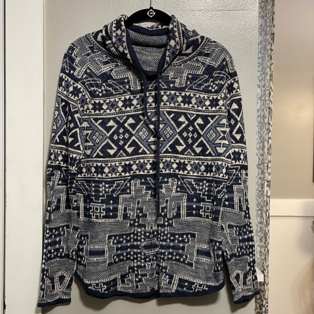 Chaps Cowl Neck Fair Isle Sweater size small